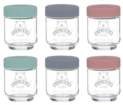 Kilner 0025.017 Lot de 6 bocaux en verre pour enfants 190 ml