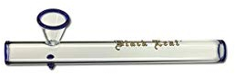 Black Leaf Handpfeife, Pur-Pfeife | 200 x 22 mm | Glas, klar/blau | Shabong/Kawumm Black Hole | von bong-discount