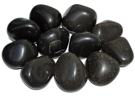 MKÖPKE schwarzer Onyx Trommelstein - Handschmeichler »Stein der Magie« Taschenstein I Gr. XL