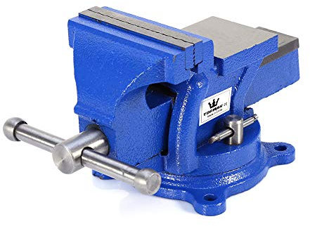 TOPWAY Bench Vice 5 Inch 125mm 5.2kg, Heavy Duty 360 Degree Swivel Roating Base Lathe Milling Machine Table Workbench Clamp for Mechanics and Engineers 403120