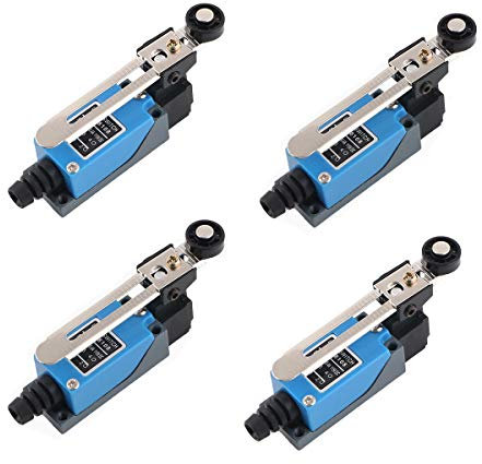 Interrupteurs de Fin de Course à Levier, DBAILY 4pcs Réglables Étanches Rouleau Rotatif Interrupteur Limite pour Commande Électrique Mécanique (ME-8108)