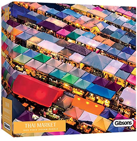 Thai Market | 1000 Piece Jigsaw Puzzle | Travel Photography Puzzle | Sustainable Jigsaw Puzzle for Adults | Premium 100% Recycled Board | Great Gift for Adults | Gibsons Games