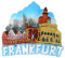 Magnet Souvenir Frankfurt 7 x 7 x 2 cm Kühlschrankmagnet Stadt Figur Deko GCG 1380