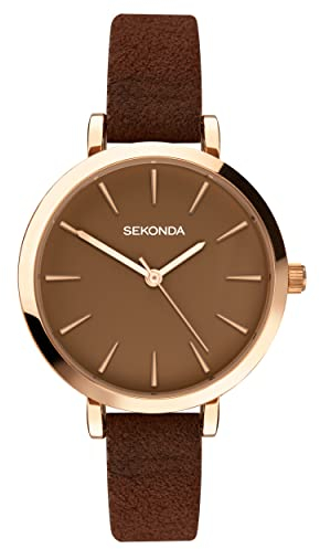 Sekonda Hanne Ladies 35mm Three Hand Minimal Analogue Quartz Watch with Rose Gold Case
