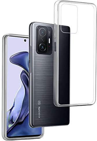 REY Cover in Gel TPU Trasparente per XIAOMI 11T - XIAOMI 11T PRO, Ultra Sottile 0,33 mm, Morbido Flessibile, Custodia Silicone