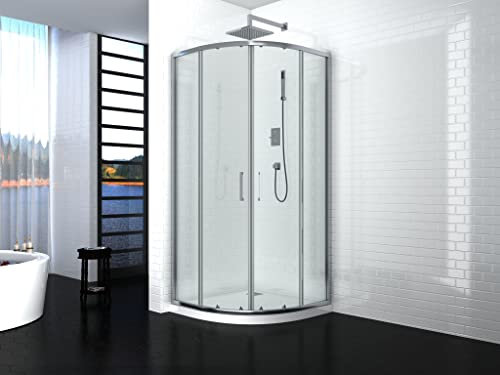 BOX DOCCIA DIANA STONDATO 90X90 CM CRISTALLO 4MM SEMICIRCOLARE TASPARENTE oppure OPACO (TRASPARENTE)