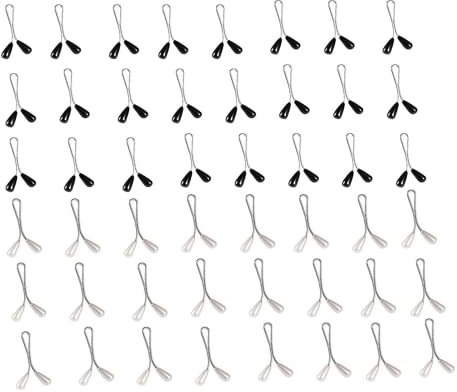 Hitopin 48 Stücke Hijab Pins Clips, Clip Schal Pin, Muslim Hijab Pins Clips, Perlen Schal Clip, U Form Pins Clips, Brosche Pins Clip, Teardrop Clip, für Mädchen Kleidung Dekoration (Weiß, Schwarz)