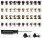 Haisheng Taschenfüße, 40 Stück Standfüße flachkopf Nieten Bodennägel für Taschen Rundnieten Standfüße Nieten Legierung Cone Studs Flachkopf Nieten Ledertaschen Terrassenform Nieten mit Schraubendreher