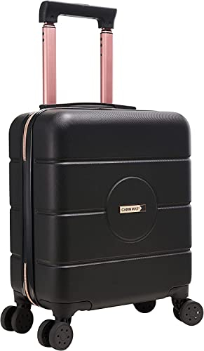 Cabin Max – Valise à Main Anode légère avec Coque Rigide, 4 Roues, Serrure à Combinaison, Noir/Rose., 45 x 36 x 20 cm …