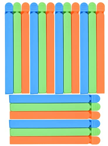 Dianoo 18 PCS Food Sealing Clips For Bags, 15.5cm Fresh Keeping Clamp Sealer Clips For Home, Plastic Sealing Clips For Snacks, Fruits, Chip, Breads, Random Color