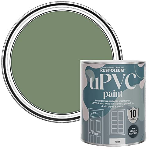 Rust-Oleum Green uPVC Door and Window Paint in Matt Finish - All Green 750ml