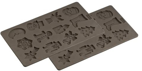 Lurch 565021 FlexiForm Winterzeit / 2 Backformen für je 12 Kekse mit Winter- u. Weihnachtsmotiven aus 100% BPA-freiem Platin Silikon