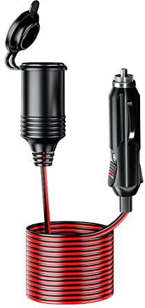 8M Auto Zigarettenanzünder Verlängerungskabel DC 12V/24V 16AWG, KFZ Zigarettenanzünder Sockel Stecker mit 20A Sicherung für Auto, LKW, Motorrad, Navi