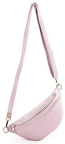 modamoda de T211 Damen Leder Bauchtasche Brusttasche Hüfttasche handmade in Italy, Farbe:Flieder