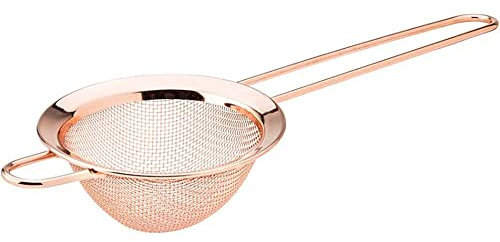 Colador de cóctel, filtro de malla fina de acero inoxidable para camarero, colador cónico, accesorios para té, jugo y café, oro rosa
