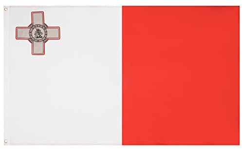 MUWO Flagge Nations Together 90 x 150 cm Nationalmanschaften, doppelseitige Gartenflagge, wetterfeste Fanflagge, Fußballflagge Polyester Länderfagge Deutschland mit Ösen (Malta)