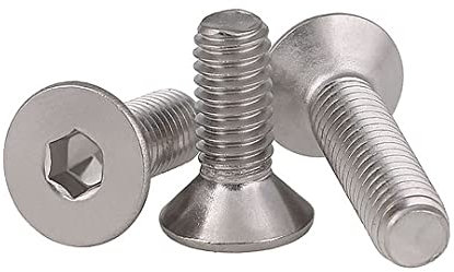 FEEIMOL Tornillos Allen de Cabeza Plana Tornillos Avellanado de Acero Inoxidable Tornillos de Máquina M6x15mm (30 pcs)