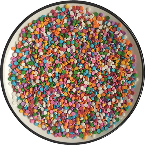 Essbare Regenbogen Runden scheiben Süßigkeits streusel | Bunte Dessert Streusel|Kuchen Cupcake Topper | Cookie-Dekorationen | Süße Persönlichkeiten Zuckerstreusel für die tägliche Tortendekoration