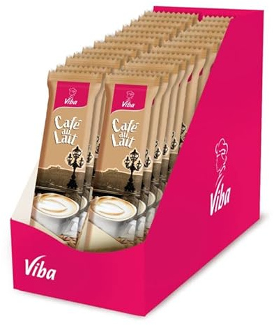 Viba Genussriegel Café au Lait, 24 x 35 g – Milchriegel mit Kaffee-Extrakt, Sahne & Haselnusskrokant – Cremiger Snack für Kaffee-Liebhaber