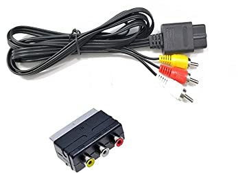 CHILDMORY 1.8m/5.9ft av cavo RCA cavo composito con adattatore 3rca a SCART per n64 snes GameCube console