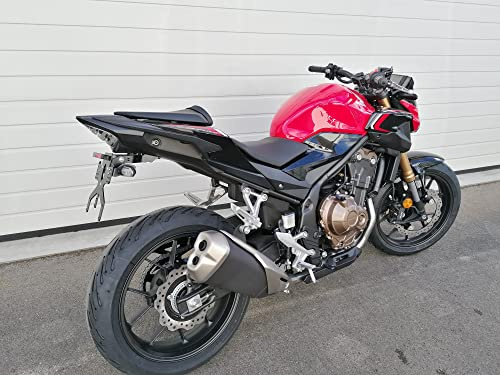 Kennzeichenhalter GroFaTec REVO Short für Honda CBR500 CB 500 F/X Bj 16-26 Kennzeichenträger Nummernschild mit Halter original Blinker Träger Halter kurzes Heck Heckumbau CBR 500 Porta Targa cb500