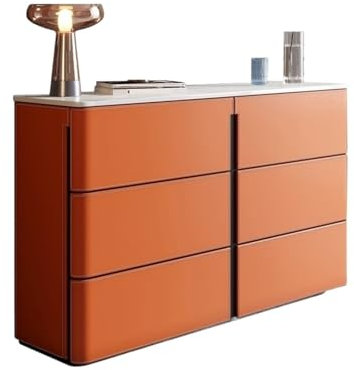 DYPASA Schrank Sideboard -Eingangsschrank Wohnzimmer Schubladenschrank Wand Hochschrank Schlafzimmer Leichte Luxusschiefer -Schließfach (1,2 m) Orange Schiefer Seitenschrank Komode
