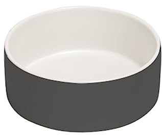 SPUNKYJUNKY Gamelle en Céramique pour Chien Gamelle pour Chats et Chiens (400ml, Blanc Gris)