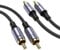 MOSWAG Câble Stéréo RCA, RCA Mâle vers Mâle Stéréo Câble Audio Auxiliaire Subwoofer 10m, Plaqué or 24 Carats en Nylon Tressé pour Home Cinéma Audio HDTV Haut Parleurs de Voiture