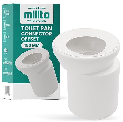 Millto™ WC Anschlussstutzen 150 Außermittig Anschlussrohr Toilette Anschlußstück Klosettschachtarmaturen Entwässerungssysteme Anschlussgarnitur Kanalisation Toilettenrohr