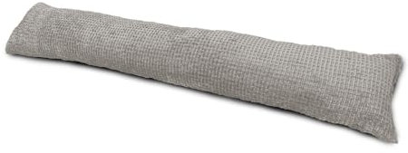 rucomfy Fabric-Filled Heavy Door Draught Excluder - 88cm Long Under Door Seal Energy Saving Draft Blocker Weather Proof Guard - Noise Reduction - 88cm x 18cm x 15cm (Waffle, Platinum Grey)