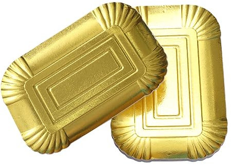 GLEAVI 10pièces Assiettes Papier Aluminium Plateau Papier Plat Jetable Vaisselle Unie Pour Banquet Hôtel Repas Jetable