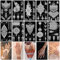 HOWAF 10 Fogli Stencil Tatuaggio Temporaneo, Tatuaggi Temporanei Stencil Tatuaggi Temporanei Donna, Stencil per Tatuaggi Glitter Corpo Tatuaggio Stencil per Donne Mani Dita Adulti Plantillas Stencils