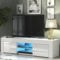 Creative Furniture TV Unit 130cm White Modern Stand Gloss Doors Free LED, E046