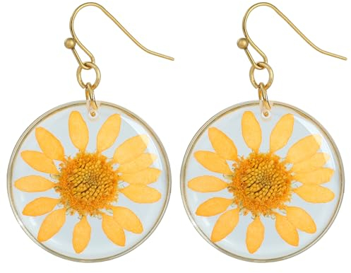 NANYU Harz Ohrringe Gänseblümchen - Sterling Süßes Kleines NANYU Harz Geprägt Ohrringe Gänseblümchen-sterling Süßes Kleines Gänseblümchen Sommer Ohrhänge Ohrschmuck Gänseblümchen Schmuck Ohrringe Blu