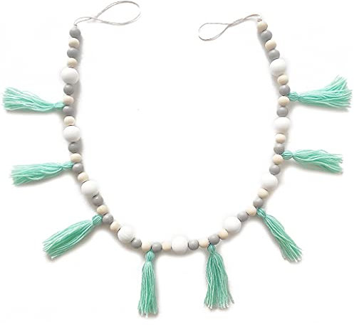 Nordic Baumwollseil Holzperle mit Wandbehang Kinderzimmer Ornament Babyzimmer Dekoration