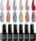 EODCI UV Gel Nagellack Glitzer, 6 Farben Gold Rot Silber Nagelgel Set, Nagelgel Shiny Reflective Glitter Gel Nail Polish Gelnägel für DIY Nail Art Maniküre Salon