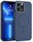 DUEDUE for iPhone 13 Pro Max Case, Magnetic Case for iPhone 13 Pro Max Fit for Magsafe, Shockproof Military Grade Drop Protection, Anti-Scratch Carbon Fiber Back Case for iPhone 13 Pro Max 6.7, Blue