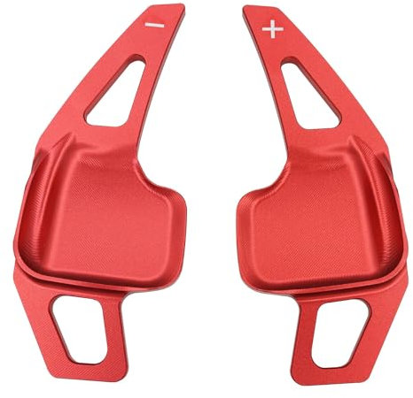 ANBOO 2 Stück Schaltwippen Lenkrad Verlängerung Paddles, Auto Lenkradverlängerung Schalthebelaufkleber Lenkrad Schaltknäufe Ersetzen Für CC Tiguan L Touran L Lingdu Golf7.5 MK7 Golf 8 MK8 （Rot）