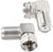 Coaxial Connector 2 Packs Right Angle TV Aerial F Type Adapters Male to Female Coaxial Coupler 90 Degree Cable Connector for Satellite SKY, Virgin Wall Mounted TV, Set Top Box Faceplate Sliver