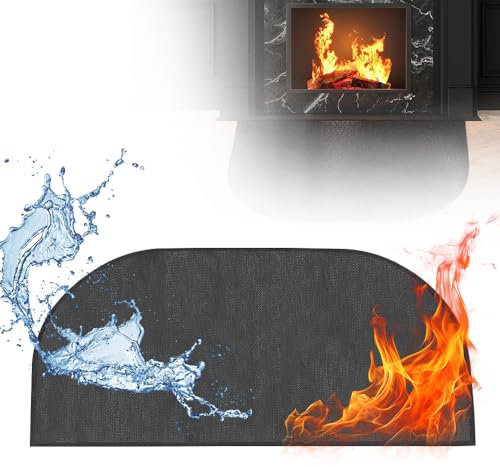 Hojalis Alfombra Ignífuga para Chimenea, 105 X 60 cm Chimenea Estera Ignífugo, Tapetes para Chimenea, Alfombrilla Ignífuga para Proteger El Suelo de Chispas (102 X 50 cm)