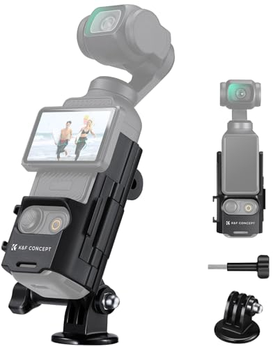 K&F Concept Osmo Pocket 3 Expansion Frame Adapter Mount Protective Bracket Adapter Protection Accessories for DJI Osmo Pocket 3 Plastic Frame 1/4 Cold Shoe Action Camera Mount