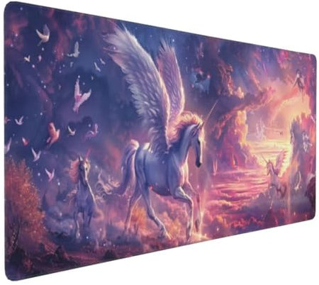 Pegasus Mauspad XXL Mauspad 600x300 mm Schreibtischunterlage, Wasserdicht Mauspad Einhorn Mousepad XXL, Gaming Mauspad Groß Verbessert Präzision und Geschwindigkeit, Gaming Zubehör Zimmer Deko -MU444