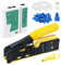 Focenat Crimpzange RJ45 Set, Netzwerk Werkzeug, Crimpwerkzeug mit 50PCS CAT6 Stecker, Schutzabdeckungen, für Netzwerkstecker CAT5/Cat5e/CAT6/CAT7