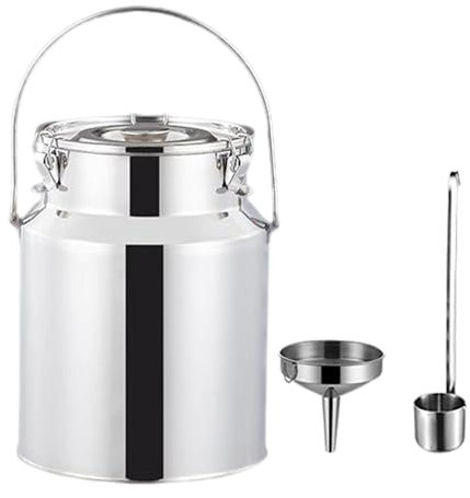 YYRHD-CZ Barile di Stoccaggio Sigillato in Acciaio Inossidabile da 3L/5L/10L, Contenitore for Il Trasporto del Latte, Brocca for Il Latte, Fusto for L'olio, Fusto for L'acqua, Fusto for La Zuppa(10L)