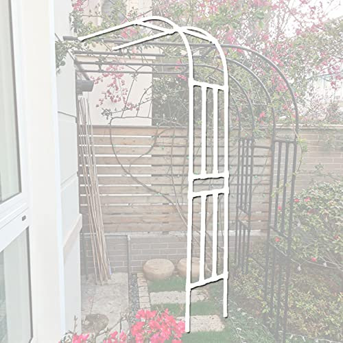 Halbseitiger Gartenbogen, an der Wand montierter Rosenbogen, für Kletterhilfen für Pflanzen, wetterfeste Pergola-Laube, für Rasen, Hinterhof, Terrasse (Farbe: Weiß, Größe: 2,0 x 2,67 x 0,5 m