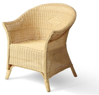 Desser Indoor Adults Wicker King Size Loom Chair in Natural – Fully Assembled Natural Cane – Dimensions: H84cm x W72cm x D65cm, Floor to Seat 51cm