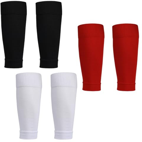 KOLZEMV 3 Paare Kinder Fußball Stutzen, stutzen kinder fußball, Fußball Sleeves Tubes Sportsocken Trainingssocke Sockenstutzen Fußballstutzen für Fussball Basketball Laufen Radfahren Marathon
