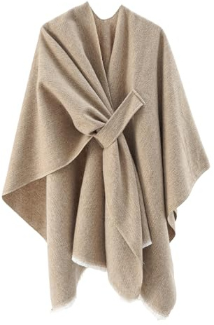 amocane Damen Schal Wrap Poncho Warm Cape Cardigan Open Front Elegant Schals für Frühling Herbst Winter