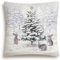 Home of Christmas Kissenhülle Weihnachten 45x45 cm Kissenbezug Gobelin Weihnachtskissen Sofakissen Dekokissen Kissen Reißverschluss (In einem verschneiten Wald (Glitzerlos))