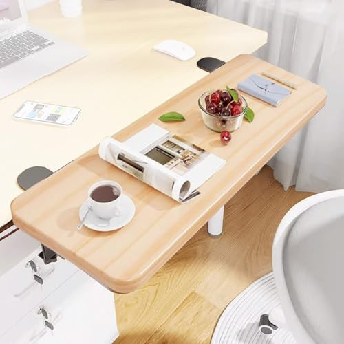 IMUNKT Ergonomische Schreibtisch-Verlängerung, Klappbar Tastaturablage, Tischverlängerung, 50/60/70cm, Stanzfreie Klemme,für Bürotisch, Computertisch(Wood,60x25cm)